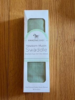 Amazing Baby Newborn Muslin Swaddle Blanket - Sage Green